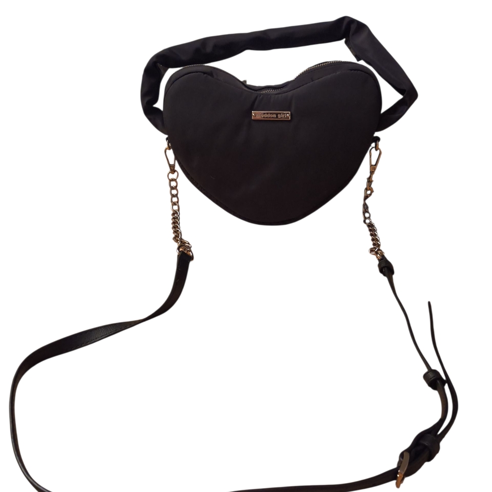 Madden Girl Black Heart Crossbody Bag